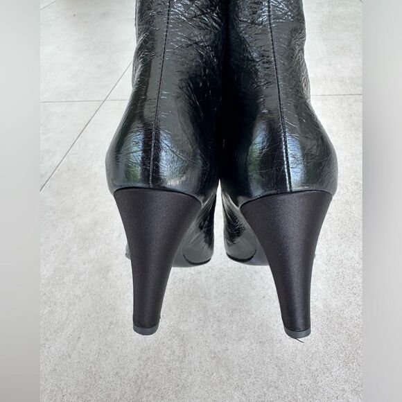 Chanel CC Logo Crumpled Calfskin Satin Cap Toe Short Ankle Boots EU 38.5 US7.5-8 - Picture 12 of 12